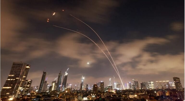Israeli air defense systems intercept Iranian missiles
